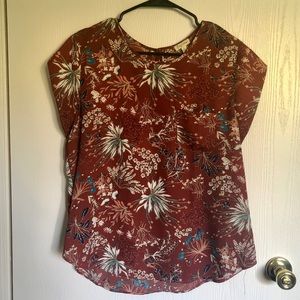 Burnt Orange Patterned Blouse